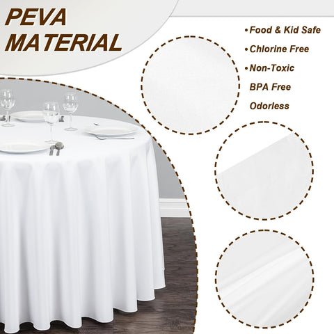 1pc Premium Round Table Cover, 84in Diameter, Durable Plastic Tablecloth for Easy Cleanup