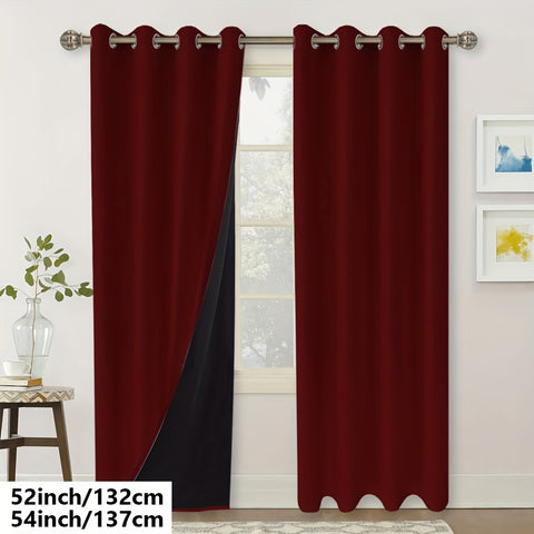 1panel Blackout Curtain With Coated Insulation Simple Grommet Top Curtain For Bedroom Curtains Living Room Home Decoration