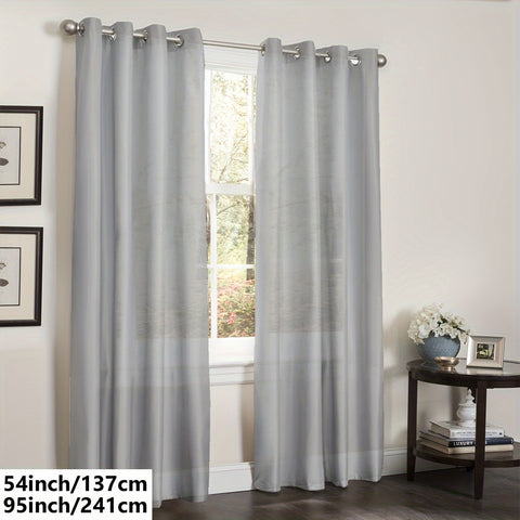 1 Panel Faux Silk Grommet Top Window Curtain for Living Room, Bedroom, Kitchen, Bathroom - Perfect Home Decor, Room Decor Solution