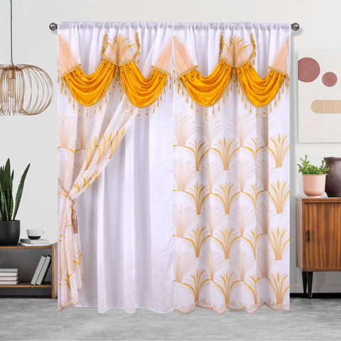 1pc Embroidered Double Layer Curtain - Enhance Home Decor with Thermal Insulation, Light Blocking, and Privacy - Suitable for Living Room, Bedroom, 52X84in