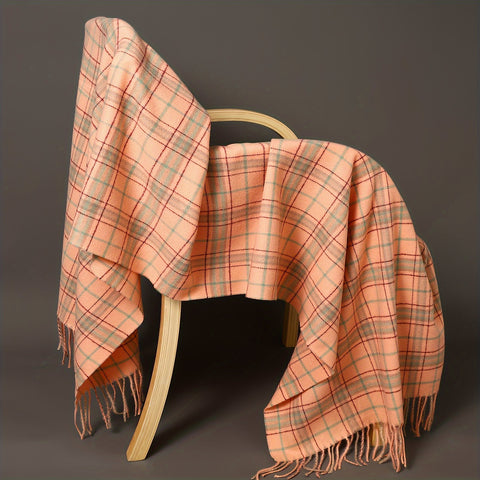 1pc Popular Enlarged Scarf, Fashionable Unisex Classic Plaid Shawl, Thickened Warm Scarf For Autumn Winter Outdoor