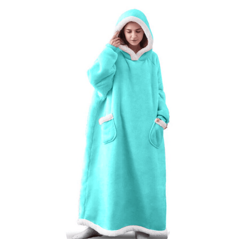 1pc Cozy Flannel Hoodie Blanket with Sleeves - Soft, Warm, and Fleece-Lined for Ultimate Comfort - Perfect for Winter, TV Nights, and Outdoor Activities