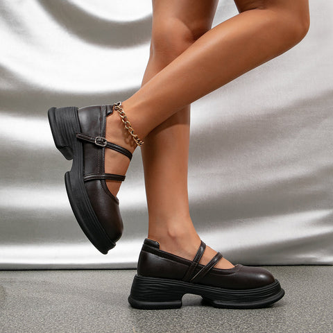 Mtvrmall - Women Daily Home Vacation Casual Sweet Round Toe Flat Mary Janes
