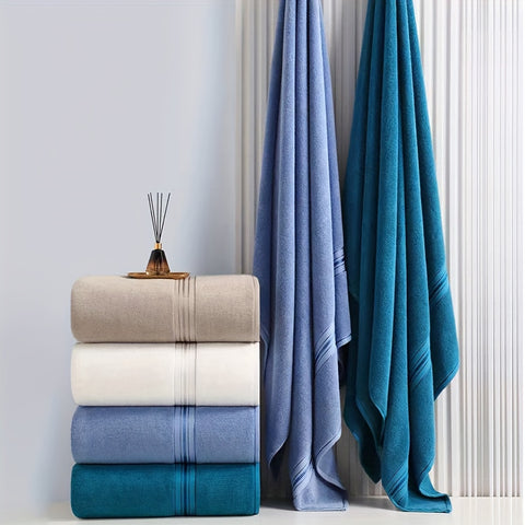 1pc Luxurious Cotton Bath Towel - Ultra-Absorbent, Quick-Drying, Super Soft, and Skin-Friendly for Comfortable Bathing Experience - Ideal for Home Bathroom, Perfect Bathroom Supplies for Daily Use