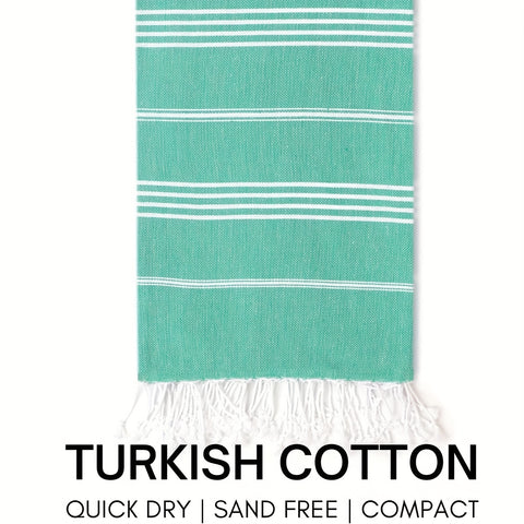 1pc Plush Turkish Beach Towel - Ultra-Soft, Quick-Drying, Strong Sand Absorbing, Compact, and Lightweight for Outdoor Travel, Camping, Summer Vacation, and Beach Activities - 35x71in, Perfect Teenager Gift