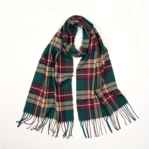 1pc Autumn And Winter Fashion Plaid Men's Imitation Cashmere Scarf Tassel Neck Wrap