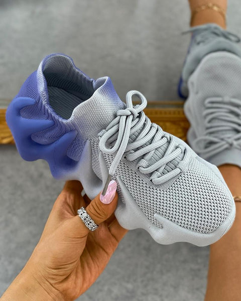 Mtvrmall - Colorblock Lace up Front Knit Sneaker
