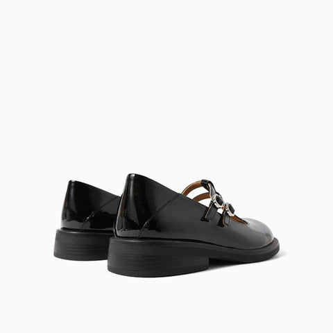 Mtvrmall - Women Cutout Leather Retro Mary Janes