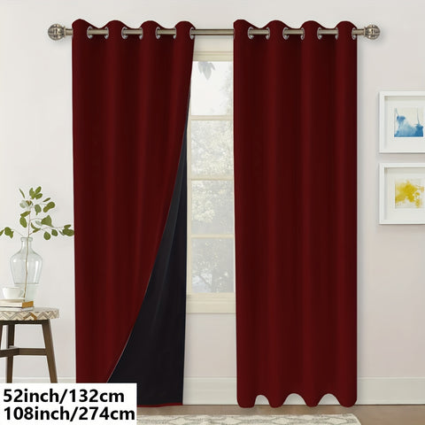 1panel Blackout Curtain With Coated Insulation Simple Grommet Top Curtain For Bedroom Curtains Living Room Home Decoration