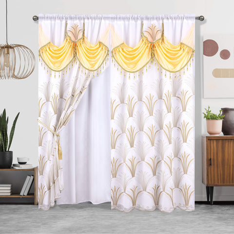 1pc Embroidered Double Layer Curtain - Enhance Home Decor with Thermal Insulation, Light Blocking, and Privacy - Suitable for Living Room, Bedroom, 52X84in