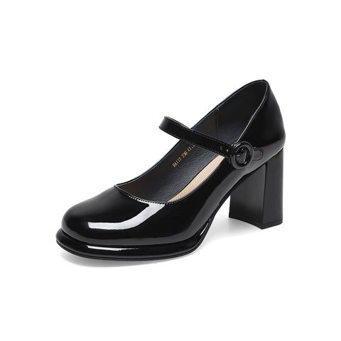 Mtvrmall - Women Basto Vintage Chunky Heel White Mary Jane