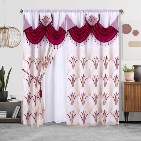 1pc Embroidered Double Layer Curtain - Enhance Home Decor with Thermal Insulation, Light Blocking, and Privacy - Suitable for Living Room, Bedroom, 52X84in