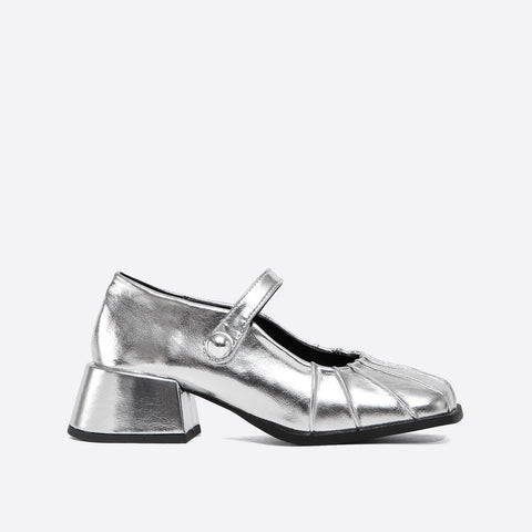Mtvrmall - Block leatherette  Daily Women Heeled Mary Janes