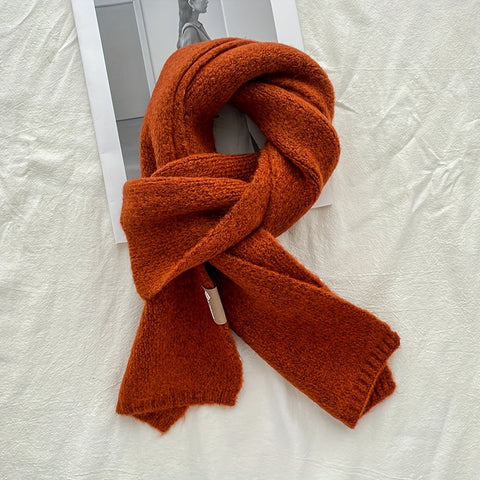 1pc Cross Knitted Fashionable Scarf With Neck Protection And Warmth, Suitable For Daily Use