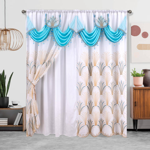 1pc Embroidered Double Layer Curtain - Enhance Home Decor with Thermal Insulation, Light Blocking, and Privacy - Suitable for Living Room, Bedroom, 52X84in