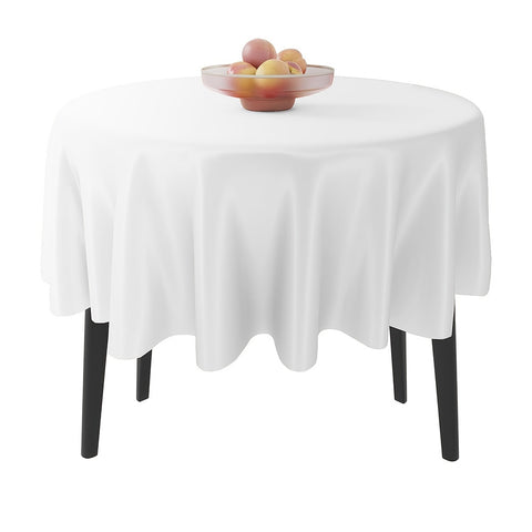 1pc Premium Round Table Cover, 84in Diameter, Durable Plastic Tablecloth for Easy Cleanup