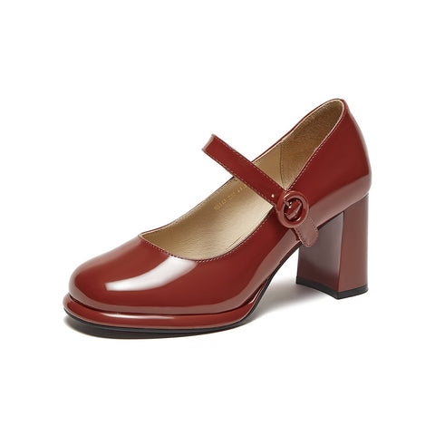 Mtvrmall - Women Basto Vintage Chunky Heel White Mary Jane