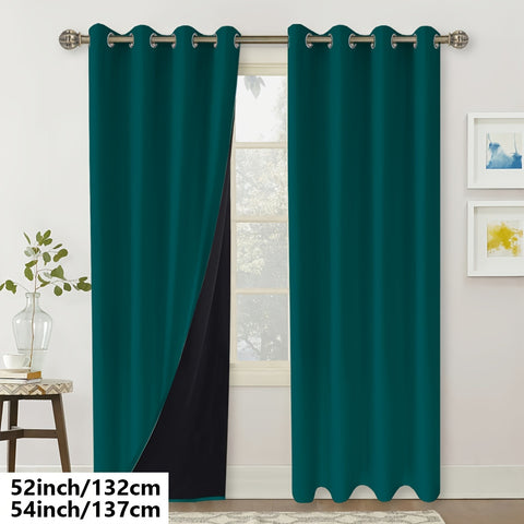 1panel Blackout Curtain With Coated Insulation Simple Grommet Top Curtain For Bedroom Curtains Living Room Home Decoration