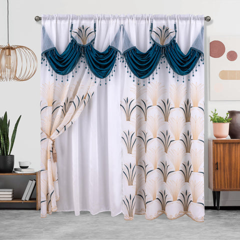 1pc Embroidered Double Layer Curtain - Enhance Home Decor with Thermal Insulation, Light Blocking, and Privacy - Suitable for Living Room, Bedroom, 52X84in