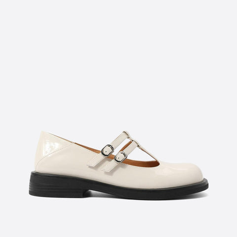Mtvrmall - Women Cutout Leather Retro Mary Janes
