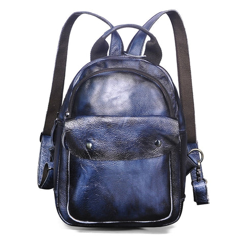 mtvrmall Unisex Original Leather Fashion Travel College School Book Bag Female Women Ladies Backpack Student 12" Chest Sling Bag