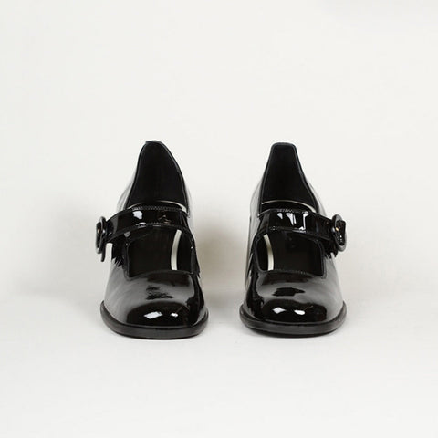 Mtvrmall - Woman¡®s  New Mary Janes Shoes Genuine Leather Shallow Square heel Pumps Buckle Strap Round Toe Lady Footwear