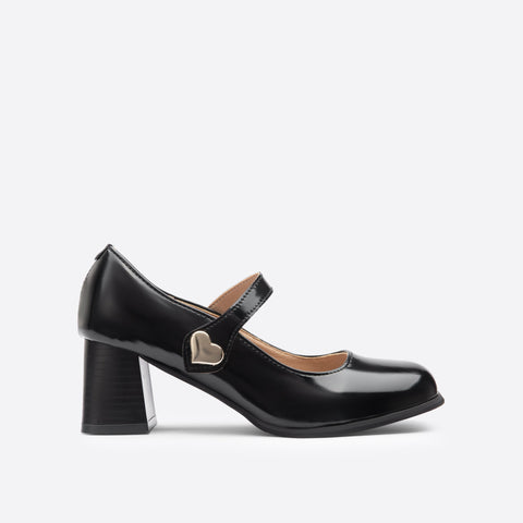 Mtvrmall - Women Buckle Decor Chunky Heeled Mary Janes