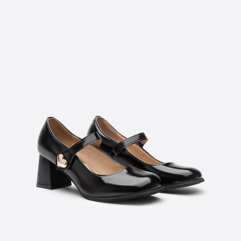 Mtvrmall - Women Buckle Decor Chunky Heeled Mary Janes