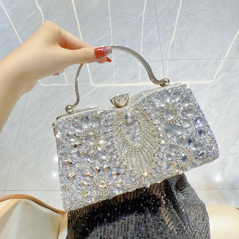 New New women's bags, diamond-encrusted dinner bags, shiny banquet handbags, celebrity dresses, evening bags, shoulder messenger bags.