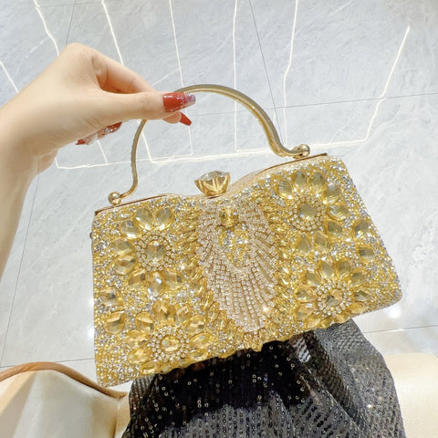 New New women's bags, diamond-encrusted dinner bags, shiny banquet handbags, celebrity dresses, evening bags, shoulder messenger bags.