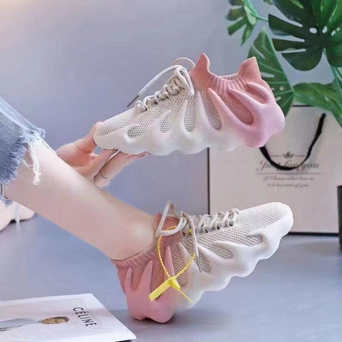 Mtvrmall - Colorblock Lace up Front Knit Sneaker