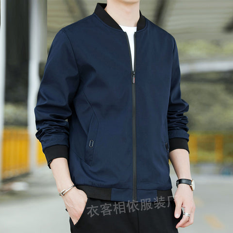 MTVRMALL Men's Korean Coat Spring and Autumn New Youth Baseball Uniform Casual All-Matching Tops plus Size Jacket Trendy Men's Clothing