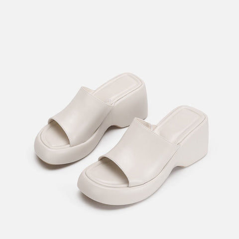 mtvrmall - Women High Heels Slippers Thick Platform Sandals Summer Shoes  New Fashion Slingback Flip Flops Pumps Casual Shoes Slides