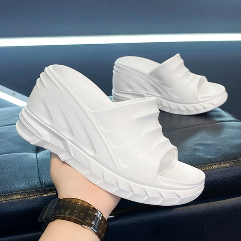 mtvrmall - Women Slippers Platform Wedges Summer Casual Outdoor Beach High Platform Slippers Dress Sandals  Women White Shoes