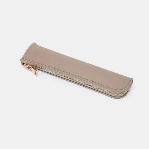 mtvrmall Simple Fountain Pen Sleeve Small PU Pen Bag Japanese Stationery Candy Color Zipper Pencil Pouch Student School Supplies
