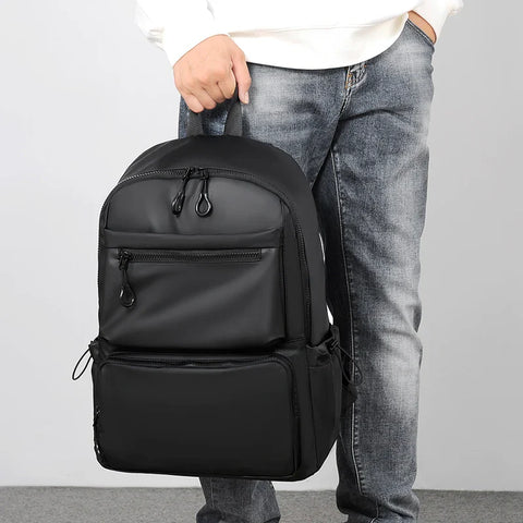 mtvrmall 14 Inch Polyester Men's Backpack Travel Commuting Double Back Leisure Computer Bag Splash-Proof Fashion Trend Students Schoolbag