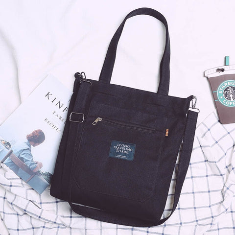 mtvrmall - Simple Women Package Print Cute Bear Canvas Bag Handbags Japanese Literary Shoulder Bag Casual Shopping Tote Girl Handbag