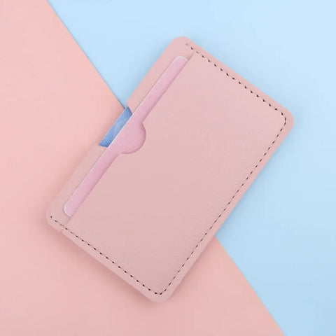 mtvrmall 3Card Slots Ultra-thin ID Credit Card Holder Card Wallet PU Leather Driver's License Cover Bank Card Case Student Meal Card Case