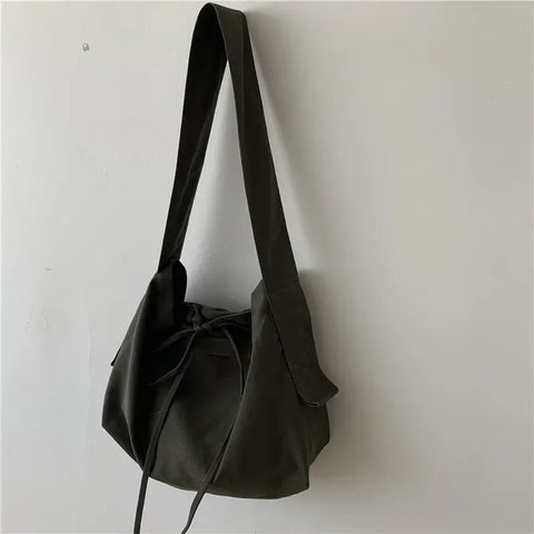mtvrmall Women Leisure Bandage Crossbody Bag Canvas Shoulder Bags Female Multi-purpose Messenger Bag Student Bag Sac Courses Reutilisable