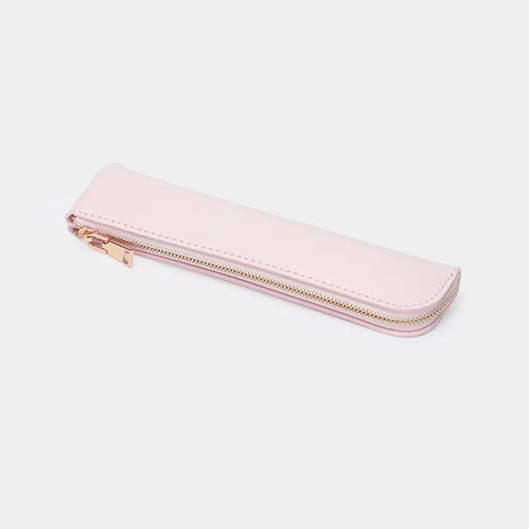 mtvrmall Simple Fountain Pen Sleeve Small PU Pen Bag Japanese Stationery Candy Color Zipper Pencil Pouch Student School Supplies