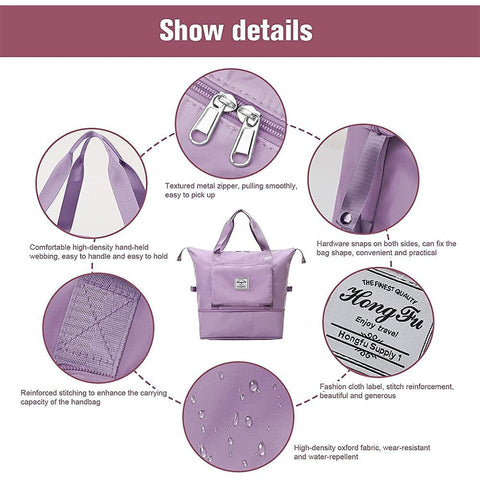 mtvrmall - Large Capacity Folding Travel Bags Waterproof Luggage Tote Handbag Travel Duffle Bag Yoga Sport Storage Shoulder Bag For Women