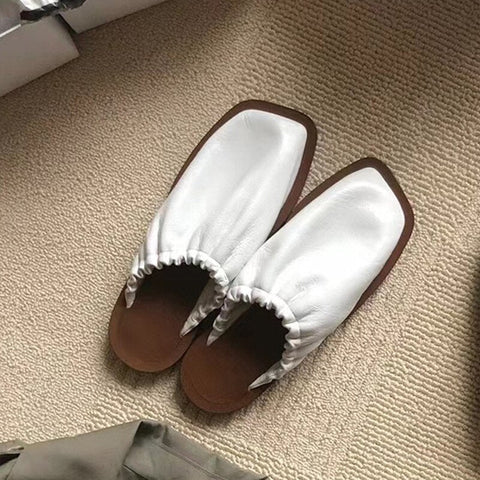 mtvrmall -  Sandals Female Slippers Women Fashion Flat Casual Mules Square Toe Sandals Women Flat Outdoor Walking Slides Zapatillas