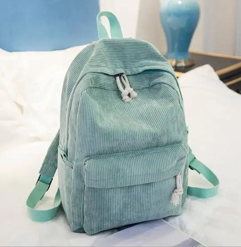 mtvrmall Fashion Backpack Corduroy Women Backpacks For Teenager Girls Student School Bag Backpack Striped Female Shoulder New Travel Bags