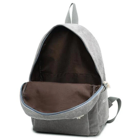mtvrmall Fashion Backpack Corduroy Women Backpacks For Teenager Girls Student School Bag Backpack Striped Female Shoulder New Travel Bags