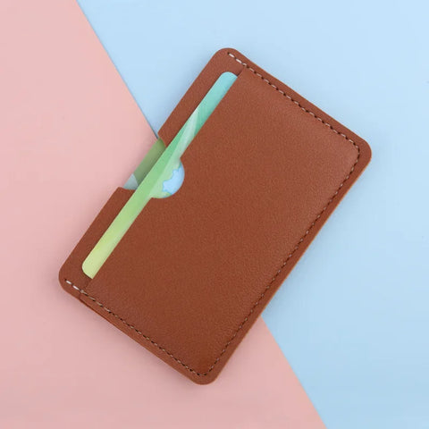 mtvrmall 3Card Slots Ultra-thin ID Credit Card Holder Card Wallet PU Leather Driver's License Cover Bank Card Case Student Meal Card Case