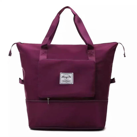 mtvrmall - Large Capacity Folding Travel Bags Waterproof Luggage Tote Handbag Travel Duffle Bag Yoga Sport Storage Shoulder Bag For Women