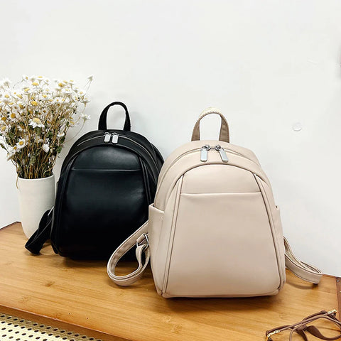 mtvrmall Mini Women's Backpack Retro Soft PU Leather Female Shoulder Crossbody Bag Small Students School Bags Rucksack for Girls Bookbags