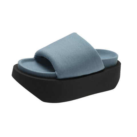 mtvrmall - Denim Rome Thick Women Slipper  Summer Platform Heels Casual Sport Beach Ladies Slides Fashion Dress Women Sandals Flip Flop