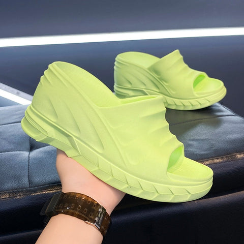 mtvrmall - Women Slippers Platform Wedges Summer Casual Outdoor Beach High Platform Slippers Dress Sandals  Women White Shoes
