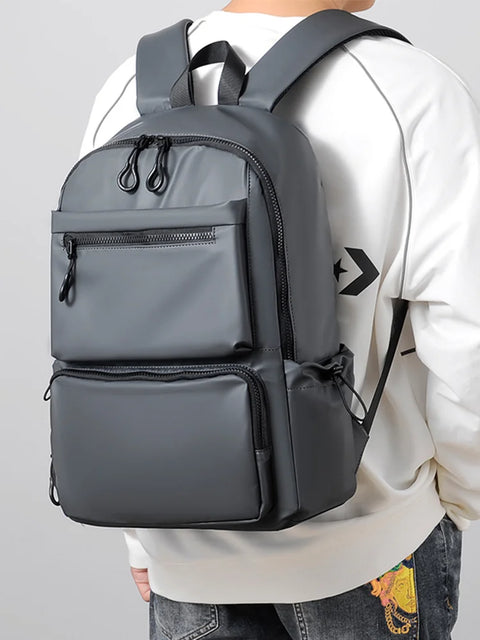 mtvrmall 14 Inch Polyester Men's Backpack Travel Commuting Double Back Leisure Computer Bag Splash-Proof Fashion Trend Students Schoolbag